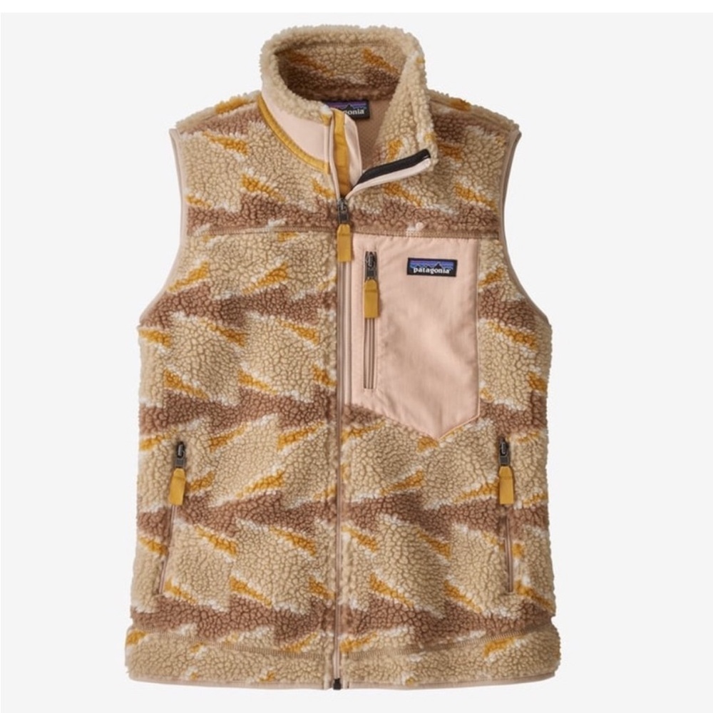 Patagonia Beige and Yellow Patterned Vest